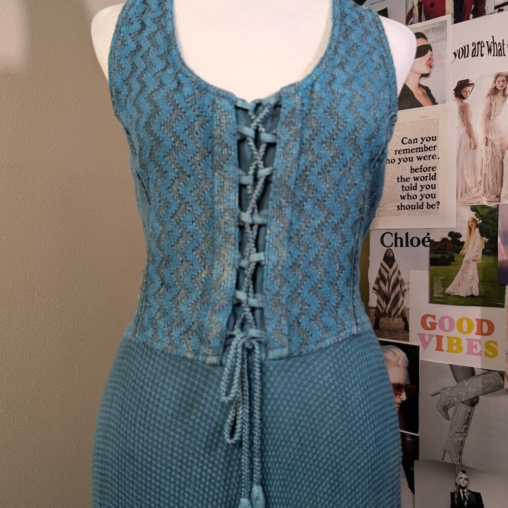 SOLD. Boho Lace up Renaissance Dress - Picture 4 of 10